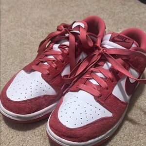Nike Women's Red/Pink and White Sneakers - Nike Dunk